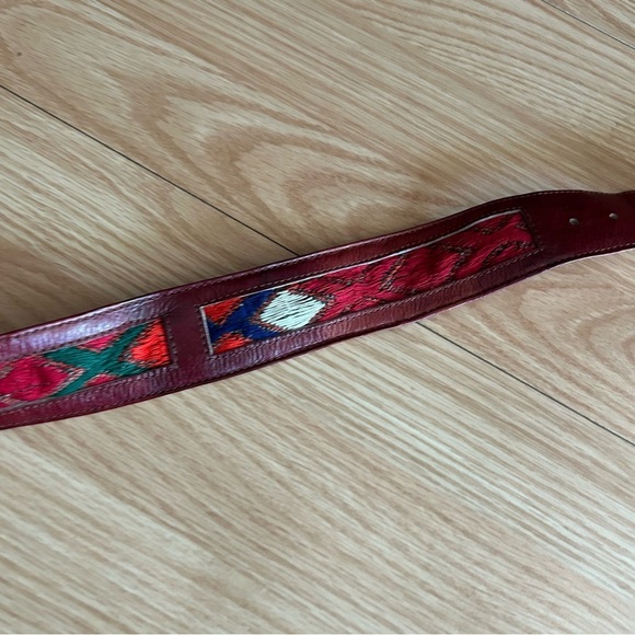 Brown Leather Aztec Southwestern Belt 36” - Picture 9 of 10